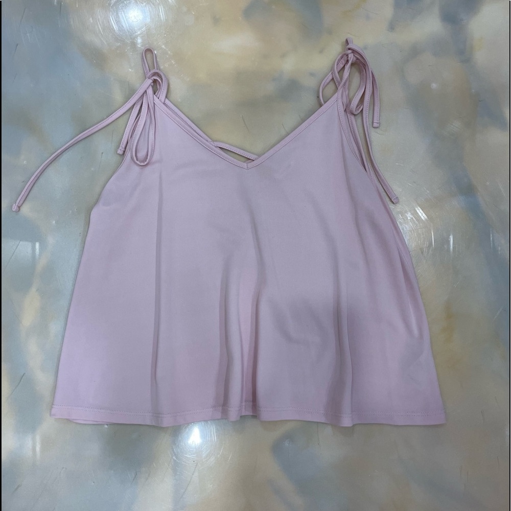 Garage pink crop-top with strings